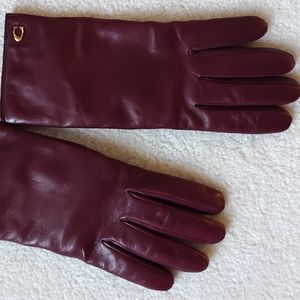 Coach Leather Gloves size 7½ in Burgundy